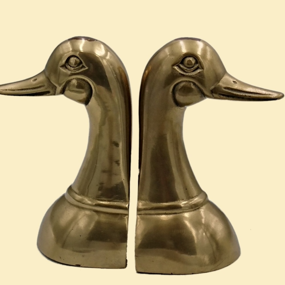 Set Brass Ducks bookends Mid 20th Century art deco